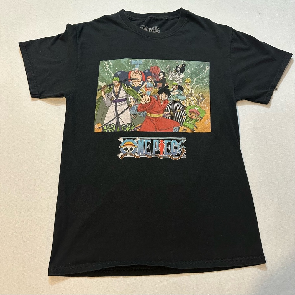 One Piece Anime Graphic Tee Black Size Small